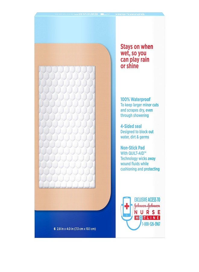 Band-Aid Brand First Aid Products Water Block Non-Stick Sterile Waterproof Pads, Large 2.9 by 4 Inches, 6 ct - Image 4