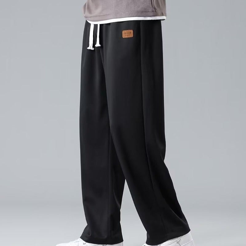 Spring And Autum Straight-Leg Sweatpants For Men, American-Style Drapey Wide-Leg Pants For Boys, Korean Style Casual Loose Sports Long Pants For Men - Image 5