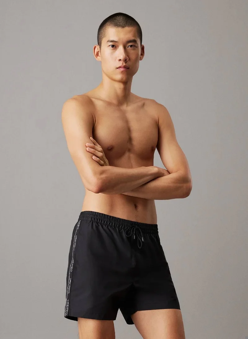 CALVIN KLEIN Medium Drawstring Swim Shorts - Logo Tape