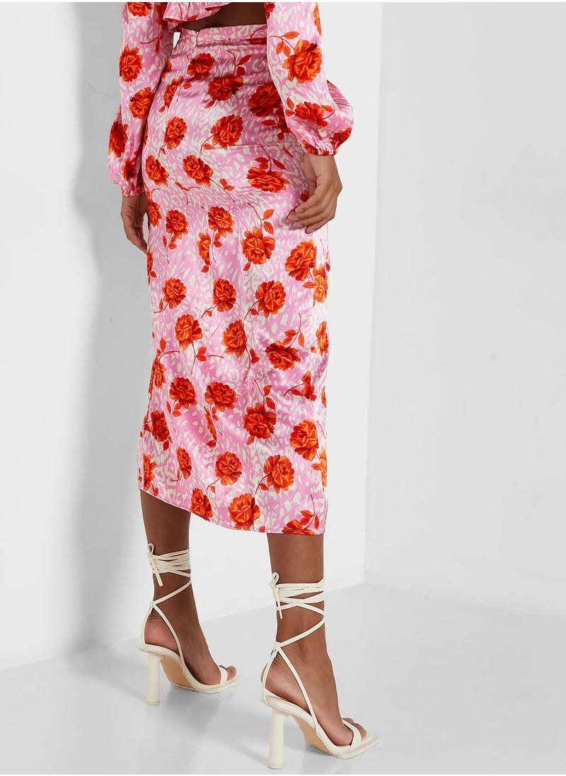 TOPSHOP Tie Detail Floral Print Top  - Image 2
