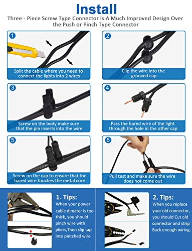 SUNVIE Low Voltage Fastlock Wire Connectors for Landscape Lighting Path Lights 12-14 Gauge Cable Connector Work with Malibu Paradise Moonrays and Other Outdoor Lighting Brands (20 Pack) - Image 5