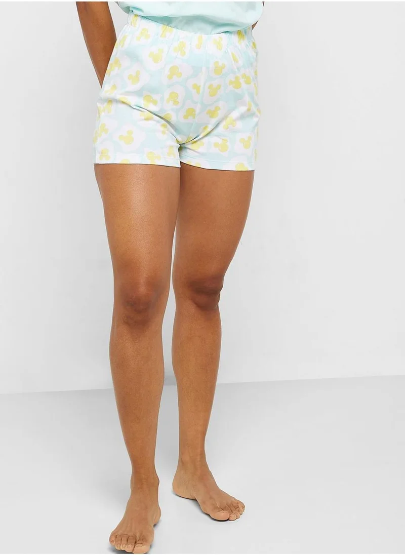 Disney Crew Neck Graphic T-Shirt & Pyjama Shorts