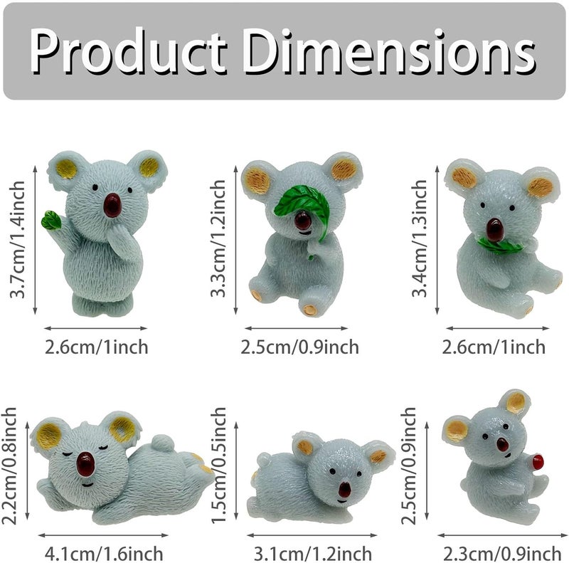Cayway 12 PCS Miniature Koala Bear, Mini Koala Decor Fairy Garden Animals for Plant Pots Bonsai Craft, Micro Landscaping Decoration - Image 2