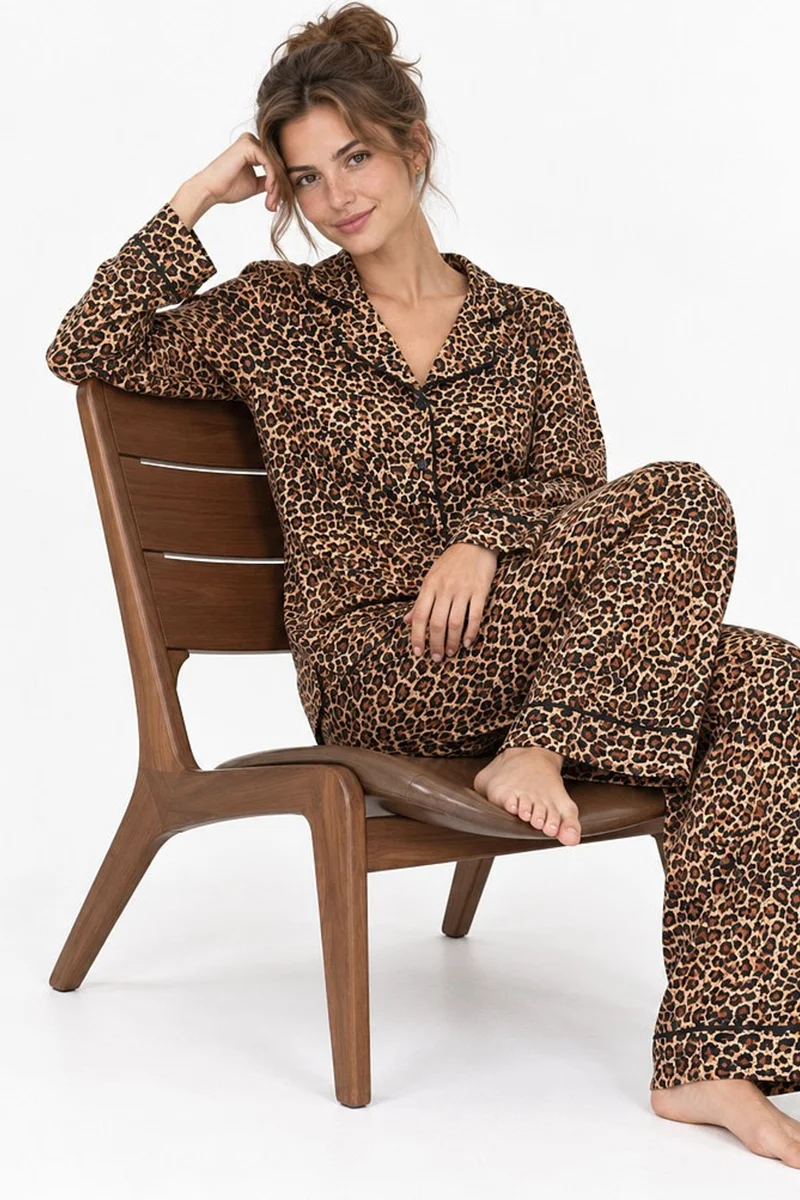Hiccup Leopard Print Pajama Set
