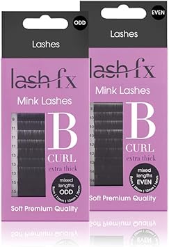 Lash FX Mink B Curl False Eyelashes Synthetic Mink Fur Natural Look