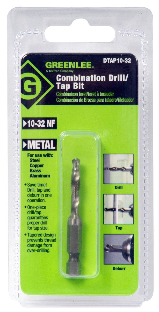 Greenlee Drill/Tap/Countersink Bit, 10-32X2 1/4 L - Image 2