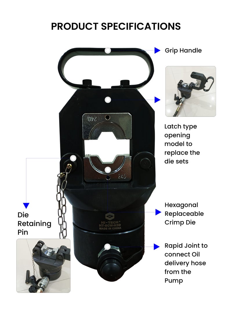 Hi-Tech Hydraulic Crimping Head with Complete Die Set (150-630 mm²)  - Image 4