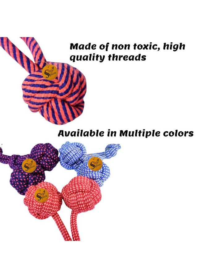 Sage Square Dog Chew Toys, Tough Dog Toys For Aggressive Chewers Large Breed, Heavy Duty Dental Toys Kit For Medium Dogs, Knots Indestructible Dog Toys, Cotton Puppy Teething Chew Toy -Colour May Vary - Image 2