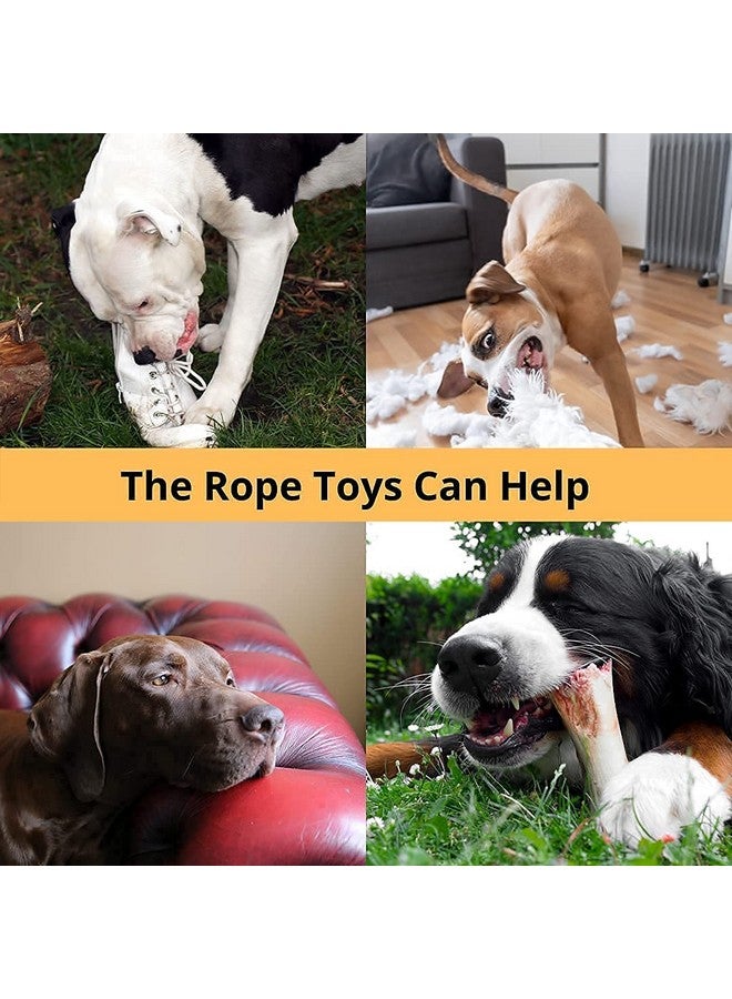 Sage Square Dog Chew Toys, Tough Dog Toys For Aggressive Chewers Large Breed, Heavy Duty Dental Toys Kit For Medium Dogs, Knots Indestructible Dog Toys, Cotton Puppy Teething Chew Toy -Colour May Vary - Image 4