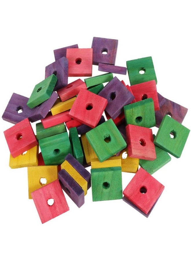 بيناري ايه بي سي لعبة مضغ الطيور من BinaryABC، ألعاب عض الطيور، ألعاب مكعبات خشبية للببغاء، 20 قطعة (ألوان مختلطة) - Image 1