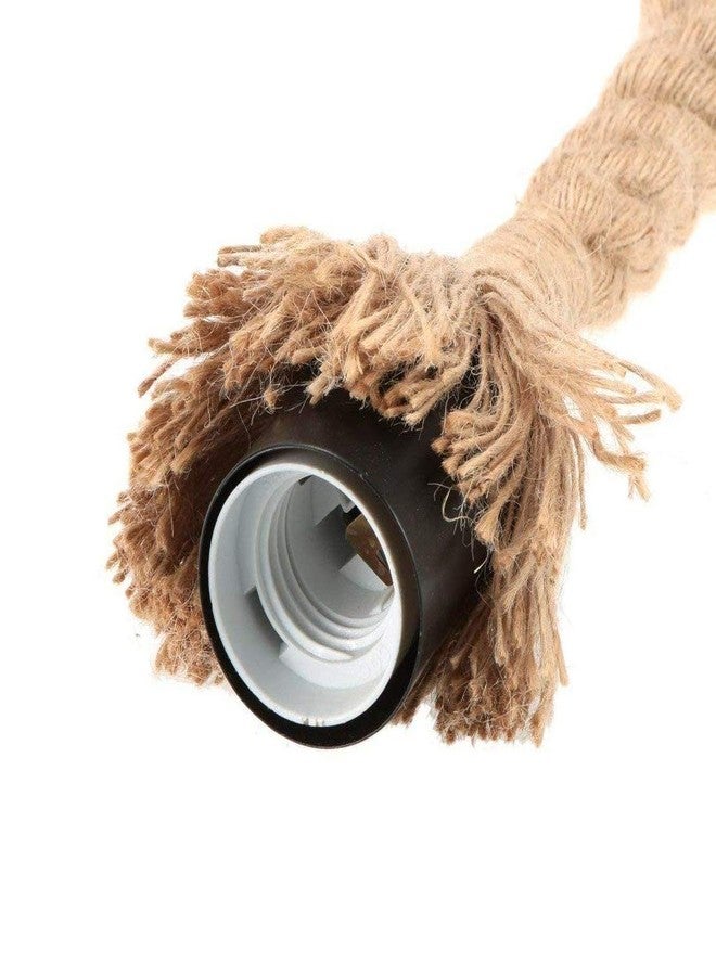 Areezo Rope Natural Fiber Single Vintage Ceiling Hanging Pendant Light Lamp - (Brown) (Pack of 1) - Image 5