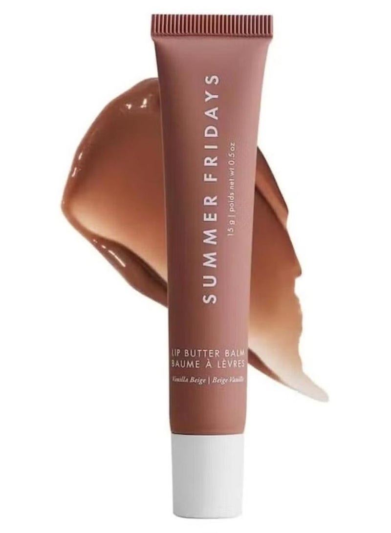 سامر فرايدايز Summer Fridays Lip Butter Balm - ماسك ومسحون شفرة لترطيبها وتنضيرها وترطيب فوري - صيغة ملونة مشففة ومسكنة للعناية بالشفرة - فانيليا بيج (0.5 أونصة) - Image 1