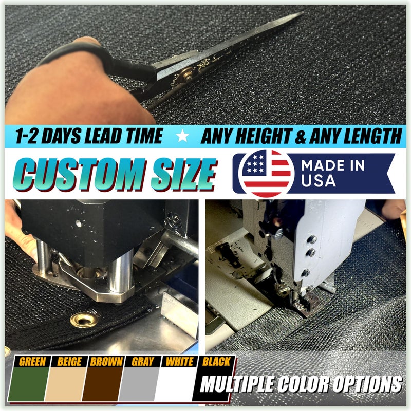 ColourTree 5' x 50' Black Fence Privacy Screen Windscreen Cover Fabric Shade Tarp Netting Mesh Cloth - Commercial Grade 170 GSM - Cable Zip Ties Included - We Make Custom Size - Image 2