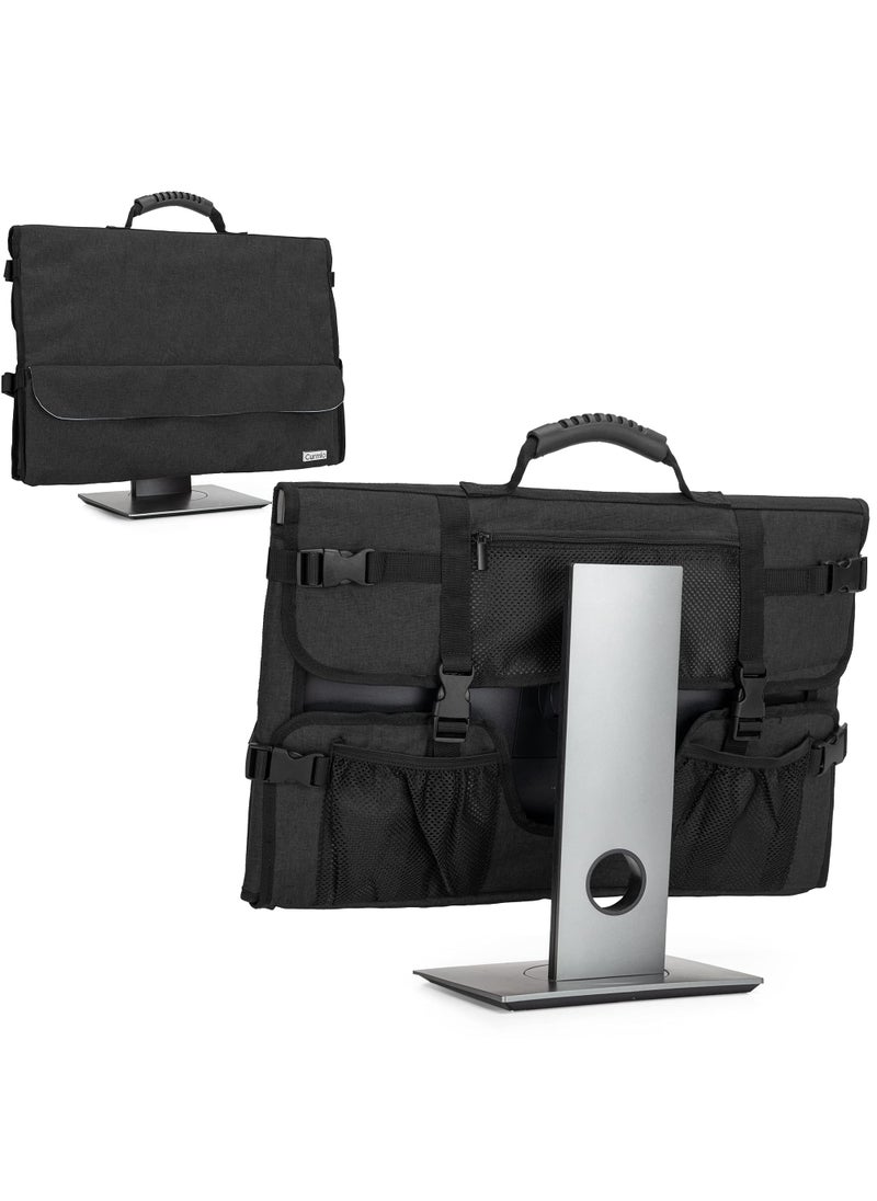 CURMIO CURMIO 24 Inch Monitor Carrying Case, Universal 24" Computer Monitor Bag with Rubber Handle and Pockets, Black (Patented Pending)  - Image 1