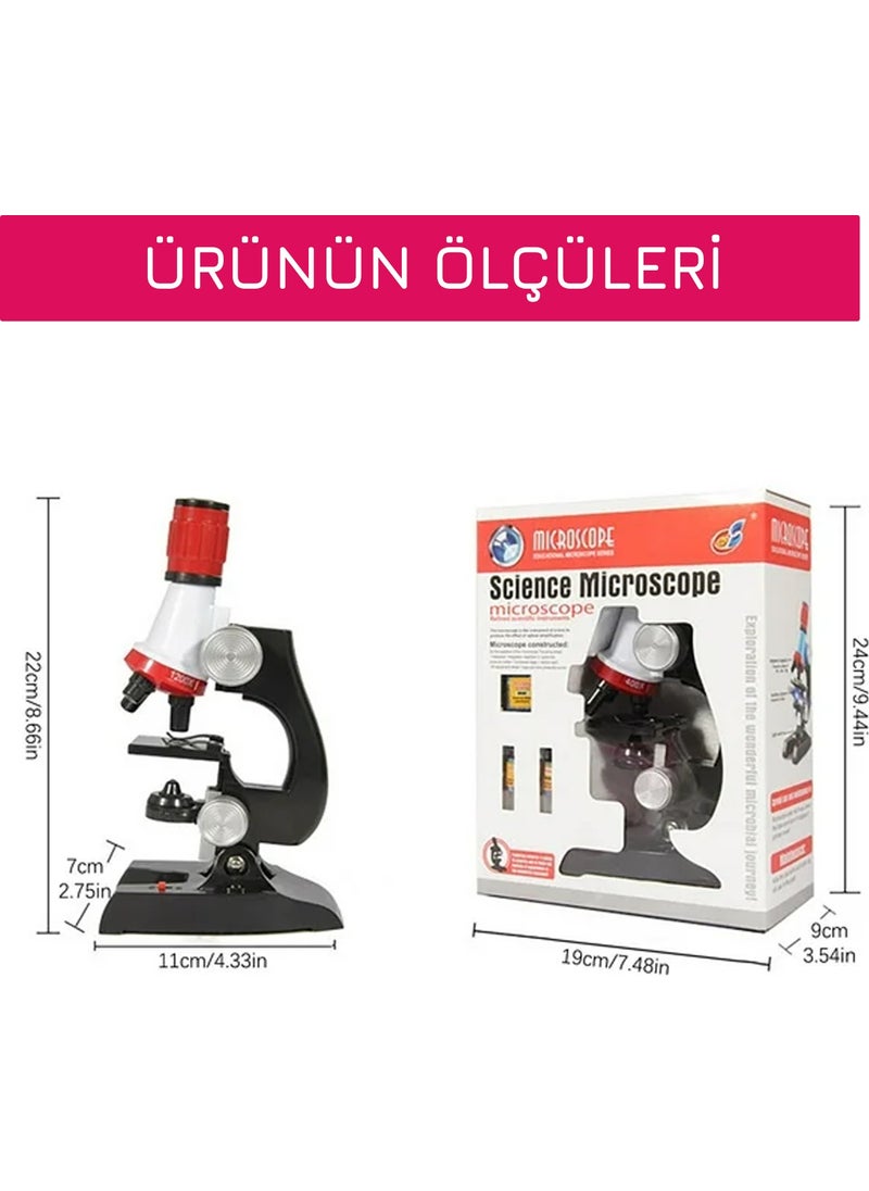 Upway Science Microscope Set LED Light 100X 400X 1200X Magnification 12 Pieces Educational Samples Gift  - Image 5