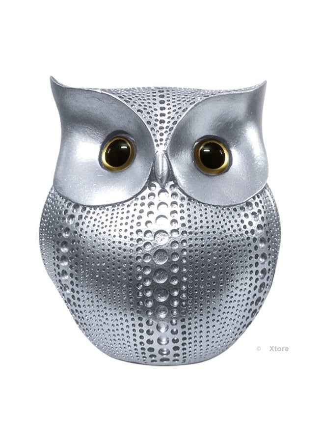 Xtore® Modern Classy Lucky Owl Resin Art Figure Showpiece (Silver), 1 Piece - Image 5