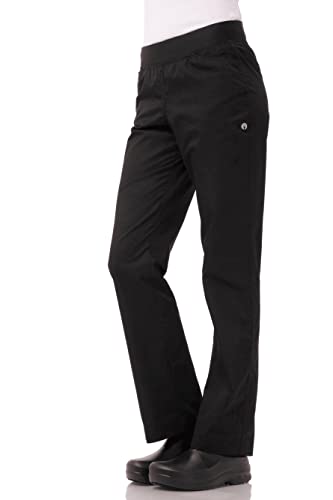 Chef Works Women's Lightweight Slim Chef Pants, Black, Small - Image 1