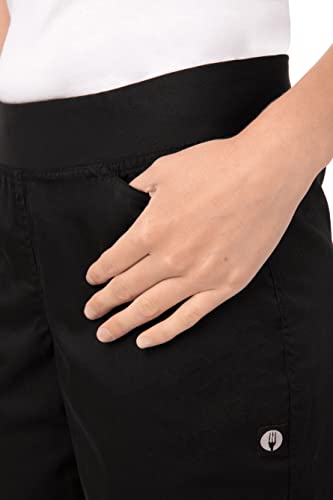 Chef Works Women's Lightweight Slim Chef Pants, Black, Small - Image 3