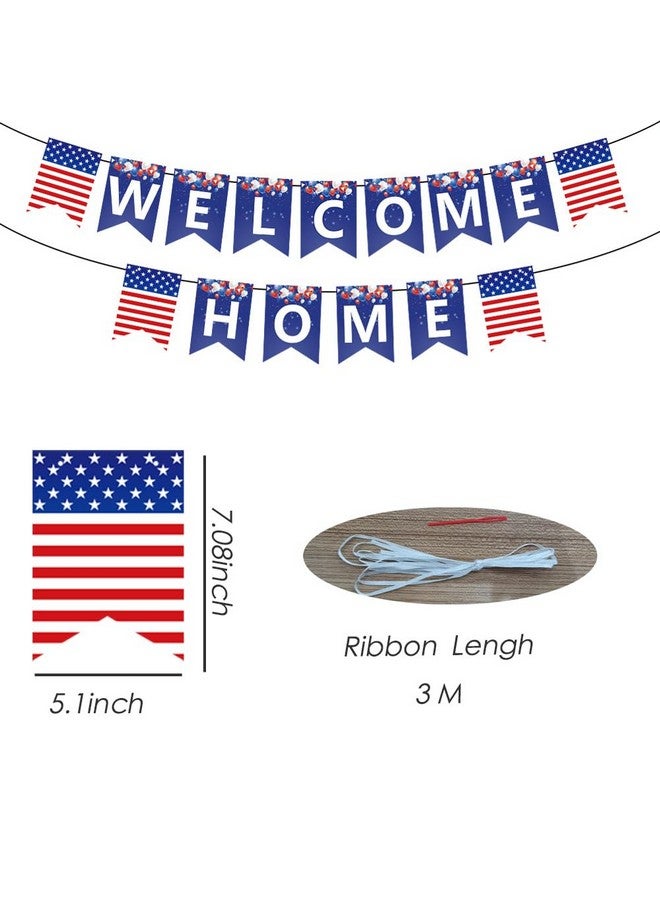 CupaPlay Military Welcome Home Banner Decorations We are So Proud of You Military Return Burlap Patriotic USA Army Themed Party Supplies Favors Red White Blue - Image 2