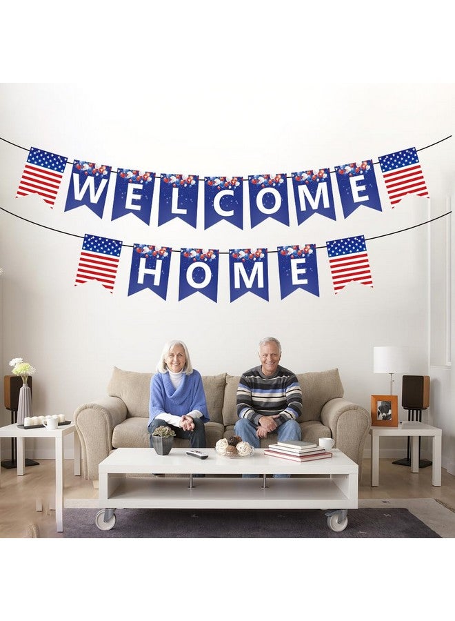 CupaPlay Military Welcome Home Banner Decorations We are So Proud of You Military Return Burlap Patriotic USA Army Themed Party Supplies Favors Red White Blue - Image 4