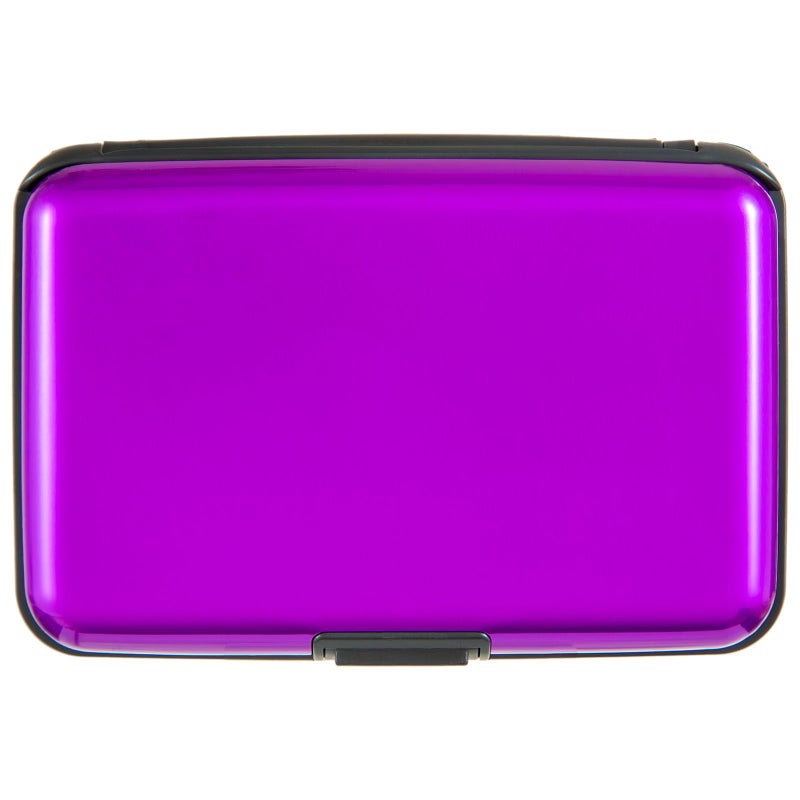 Kaabao Credit Card Holder Small RFID Blocking Wallet Business Metal Slim Mini Aluminum Hard Case for Women Men (Vibrant Purple) - Image 1