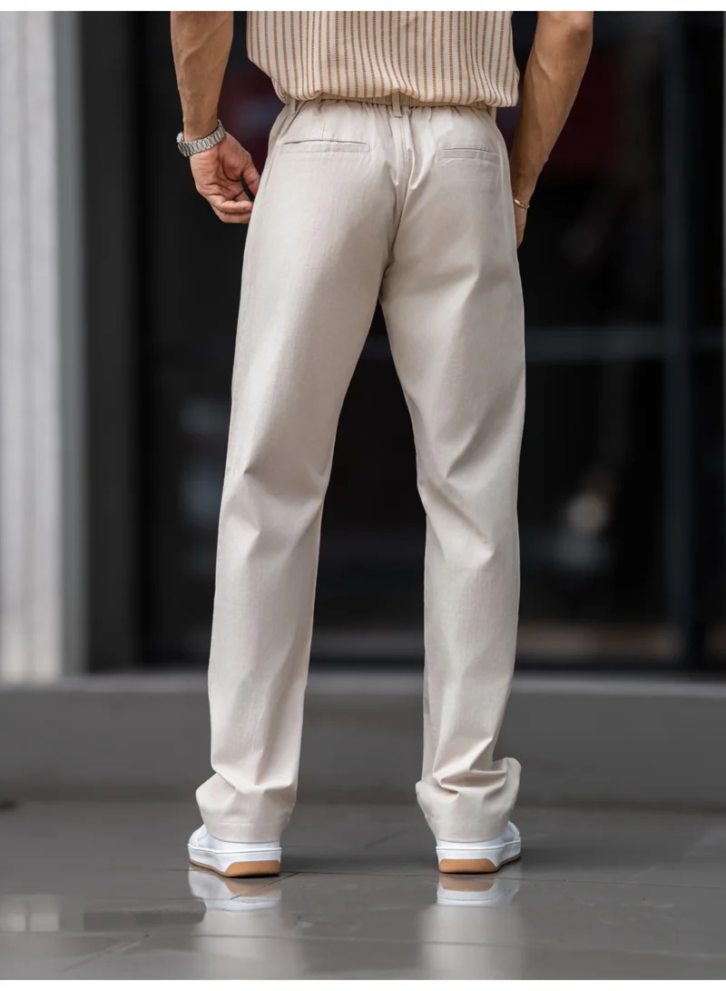 Maniac Maniac Mens Solid Khaki Cotton Trackpant