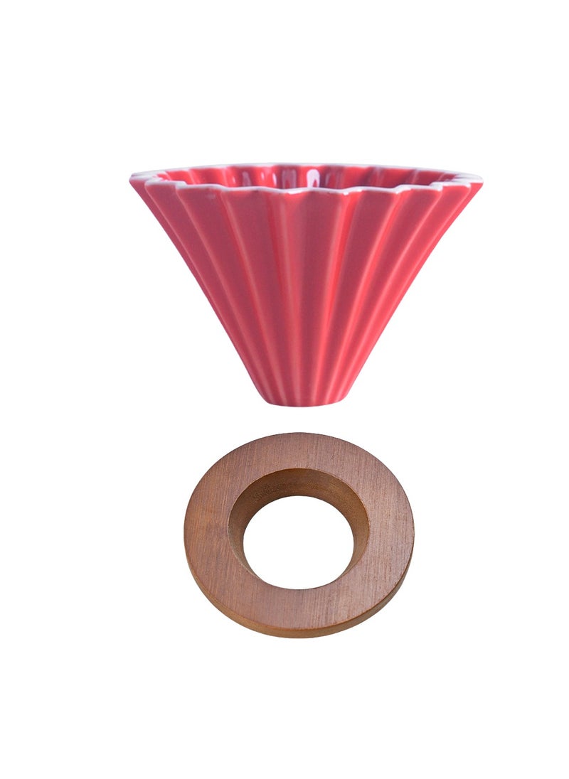 EqiEch V60 Ceramic Coffee Dripper Origami Style Cone Coffee Filter Reusable Pour Over  Coffee Dripper for Home Office Restaurants 1 To 4 Cups  - Image 1