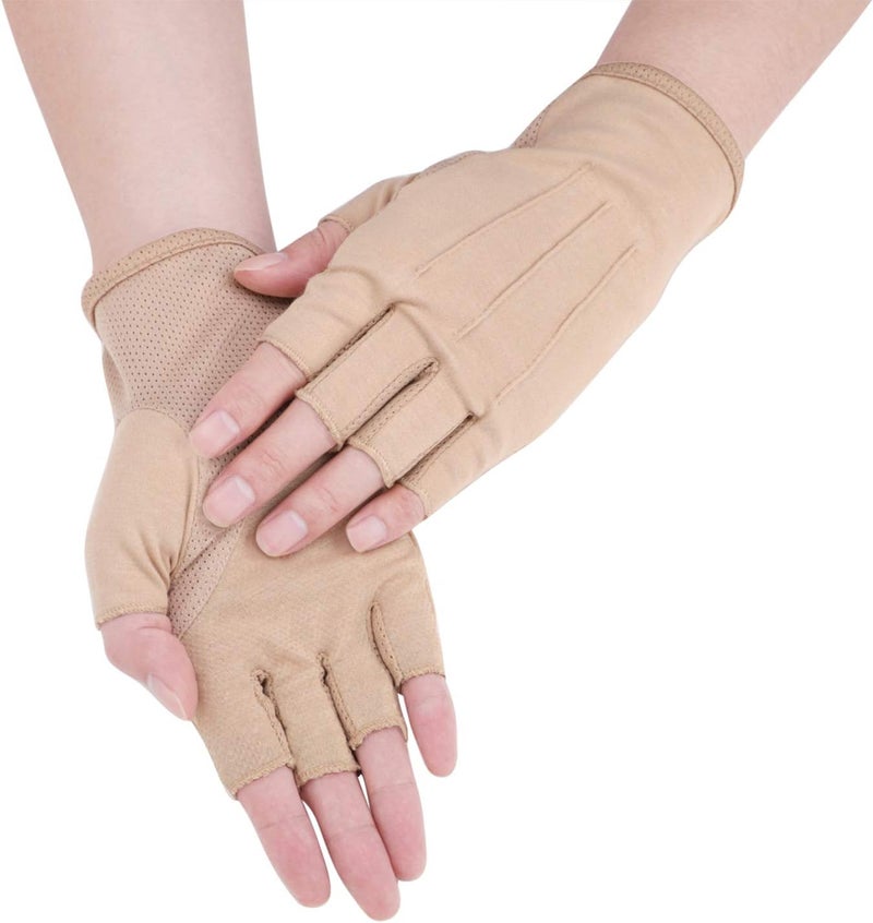 Ylucky Lightweight Summer Fingerless Gloves Men Women UV Sun Protection Driving Cotton Gloves Nonslip Touchscreen Gloves - Image 1