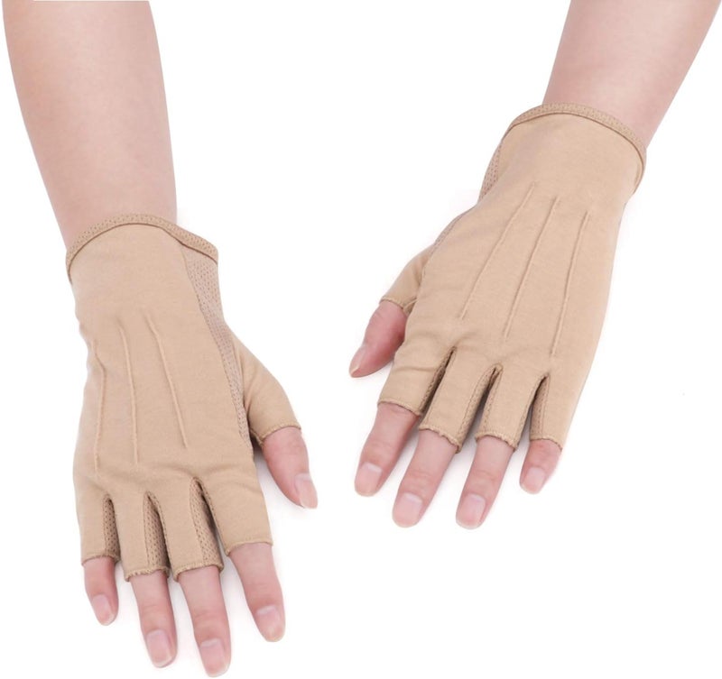Ylucky Lightweight Summer Fingerless Gloves Men Women UV Sun Protection Driving Cotton Gloves Nonslip Touchscreen Gloves - Image 4