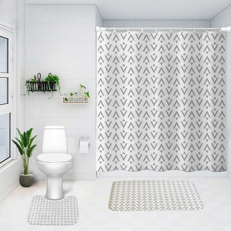 Umai UMAI Shower Curtain (180X180 cm) & Bathmat 3 Pcs Set|6ft|Creative Vibrant Coloured Polyster Curtain Sets with Non-Slip Bath mats for Bathroom|Easy-Slide Curtains|Quick Dry,Soft Mats  - Image 1