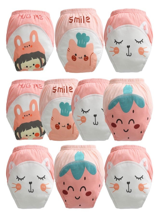 usbettas Potty Training Underwear for Girls 18M 2T, Soft Cotton Reusable Potty Training Pants for Toddlers 10 Pack,Toilet Training Pants for Girl - Image 1