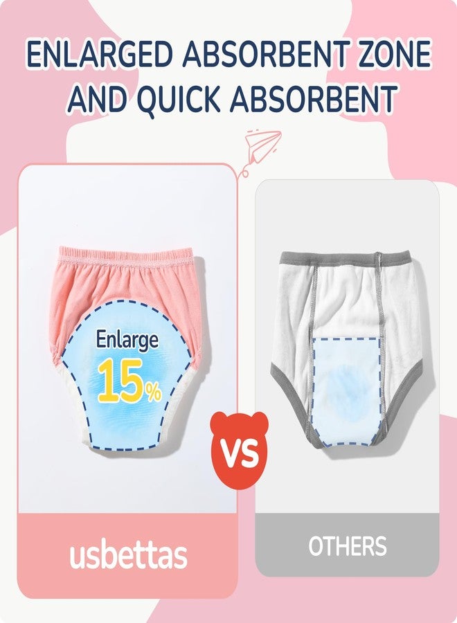 usbettas Potty Training Underwear for Girls 18M 2T, Soft Cotton Reusable Potty Training Pants for Toddlers 10 Pack,Toilet Training Pants for Girl - Image 2