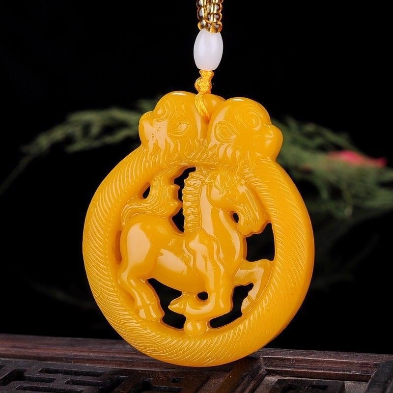 Xinjiang Hetian Jade Horse Pendant - Elegant and Modern Design