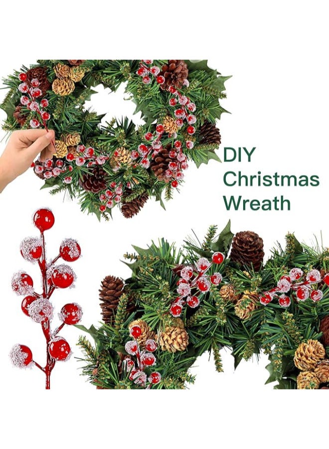 30 Pack Snow Frosted Artificial Berry Stems - Image 3