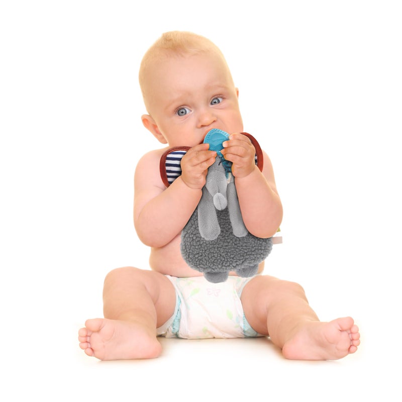 Pro Goleem Grey Elephant Loveys for Babies Girl and Boy, Baby Lovey with Teether, Baby Toys 0 3 6 9 12 Months, Safety Teething Toys for Babies Infant Newborn and Toddler Gifts - Image 4