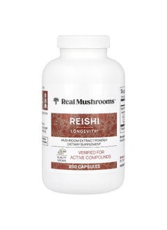 Real Mushrooms Real Mushrooms, Reishi, Mushroom Extract Powder, 200 Capsules  - Image 1