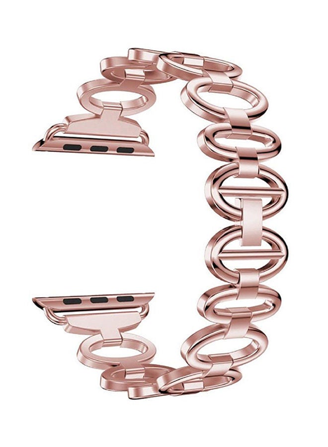 NIBEMINENT Replacement Egg Pattern Link Band For Apple Watch Series 3 42mm Rose Gold - Image 1