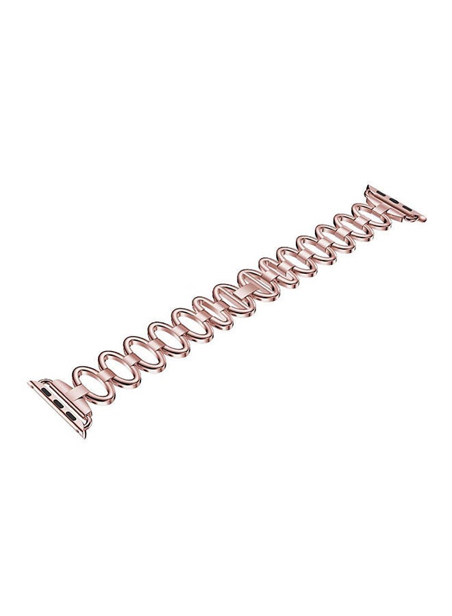 NIBEMINENT Replacement Egg Pattern Link Band For Apple Watch Series 3 42mm Rose Gold - Image 2