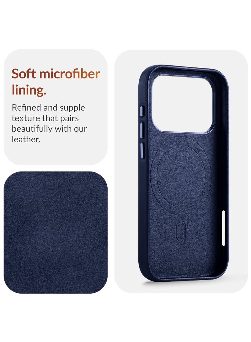 دبليو تيك حافظة شحن لاسلكية مغناطيسية جلدية فاخرة لأيفون 17 برو ماكس 5G 2025 - اللون الأزرق Strom، حافظة أصلية مضادة للصدمات (MCMPMN) - Image 3