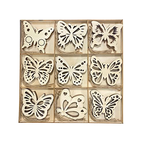 Pack of 45 Unfinished Wooden Butterfly Shaped Cutouts for DIY Crafts 35 Inch 5Count Each