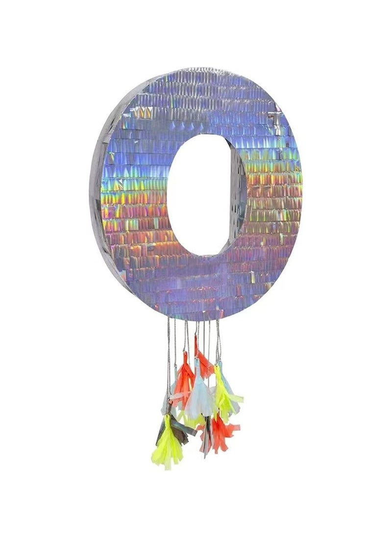 Party with Emma Foil Number Pinata for Kids Birthday Party Decorations Party Favors  Centerpieces Anniversaries Milestones (Number 0)  - Image 1