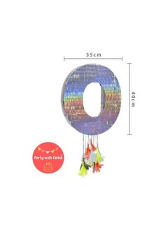 Party with Emma Foil Number Pinata for Kids Birthday Party Decorations Party Favors  Centerpieces Anniversaries Milestones (Number 0)  - Image 2