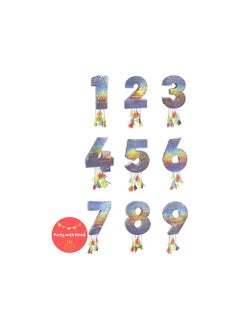 Party with Emma Foil Number Pinata for Kids Birthday Party Decorations Party Favors  Centerpieces Anniversaries Milestones (Number 0)  - Image 4