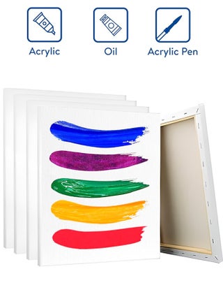 5 Pcs Cotton Primed Painting Canvas Set, Stretched White Blank Canvas, Suitable for Acrylics, Oils, and Other Paintings - pzsku/ZCF1377F57F58034B3063Z/45/1746693165/23742ee4-1817-4774-b75a-2dc143dd7d10