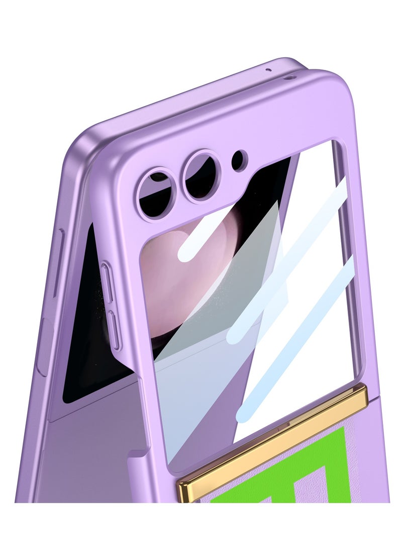 GOLDEN MASK - GOLDEN MASK Compatible With Samsung Galaxy Z Flip 5 Ulta Thin With Strap (Purple) - Image 1