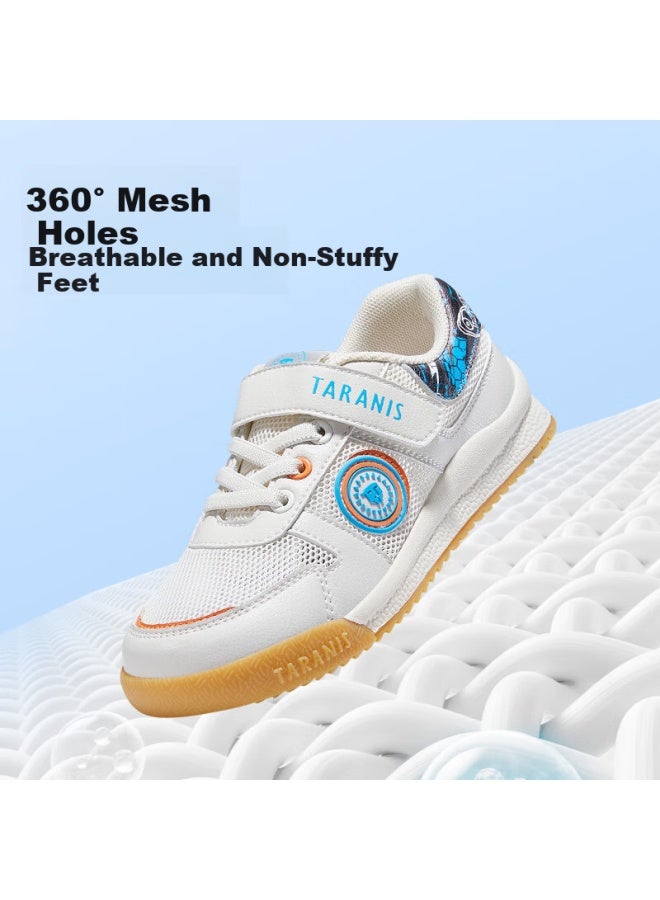 Taranis Talanis Kids Boys' Casual Breathable Spring Summer New Retro Running Shoes White/black/blue Size 34 - Image 2