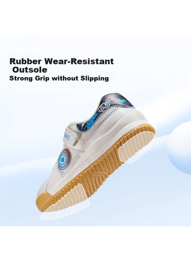Taranis Talanis Kids Boys' Casual Breathable Spring Summer New Retro Running Shoes White/black/blue Size 34 - Image 3