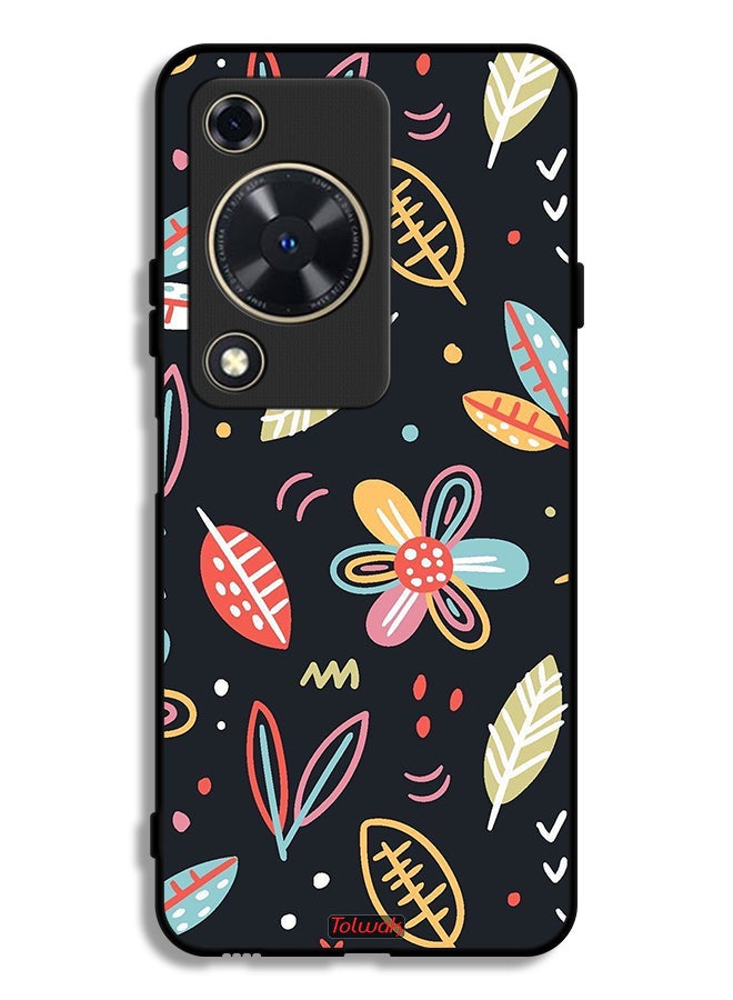 Tolwak Huawei Nova Y72S Protective Case Cover Flowers And Leaves Abstract Art