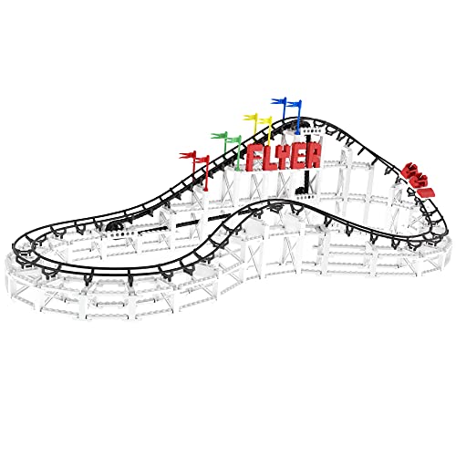 CDX Blocks Flyer  539 Pieces Building Brick Set Gravity Powered Roller Coaster Model Promotes STEM Learning - Image 5