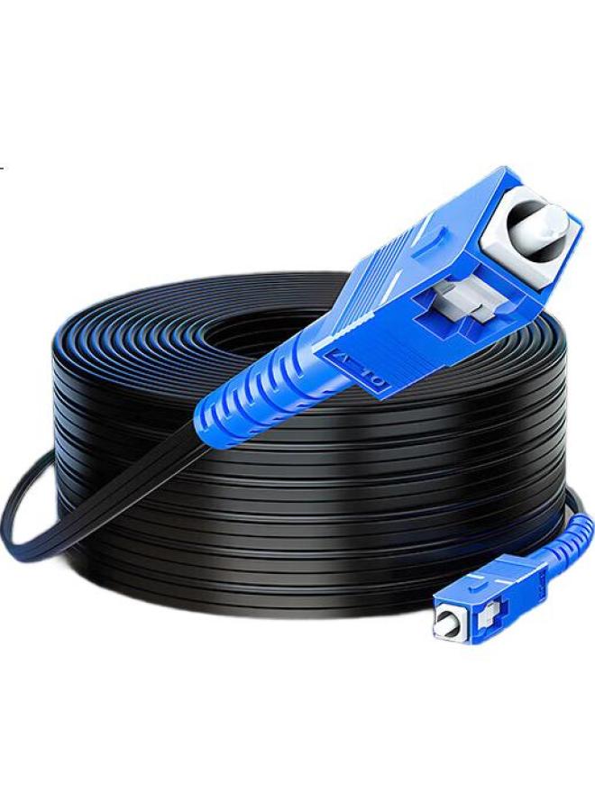 Haile Fiber Optic Extension Cable Telecom Grade Single Mode Single Core 1 Core 3 Steel Wires Sc-sc Fiber Optic Patch Cord Outdoor Indoor Cable 50 Meters Gjyxch-2sc-50s Black - Image 3